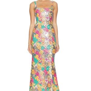 Elliatt tiki formal sequin Floral Multicolor Maxi Dress